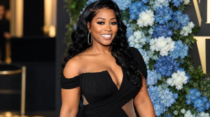 Remy Ma performing on stage during a live hip-hop show
