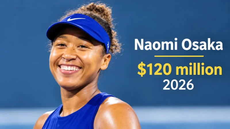 Naomi Osaka hitting a forehand during a hard-court tournament match